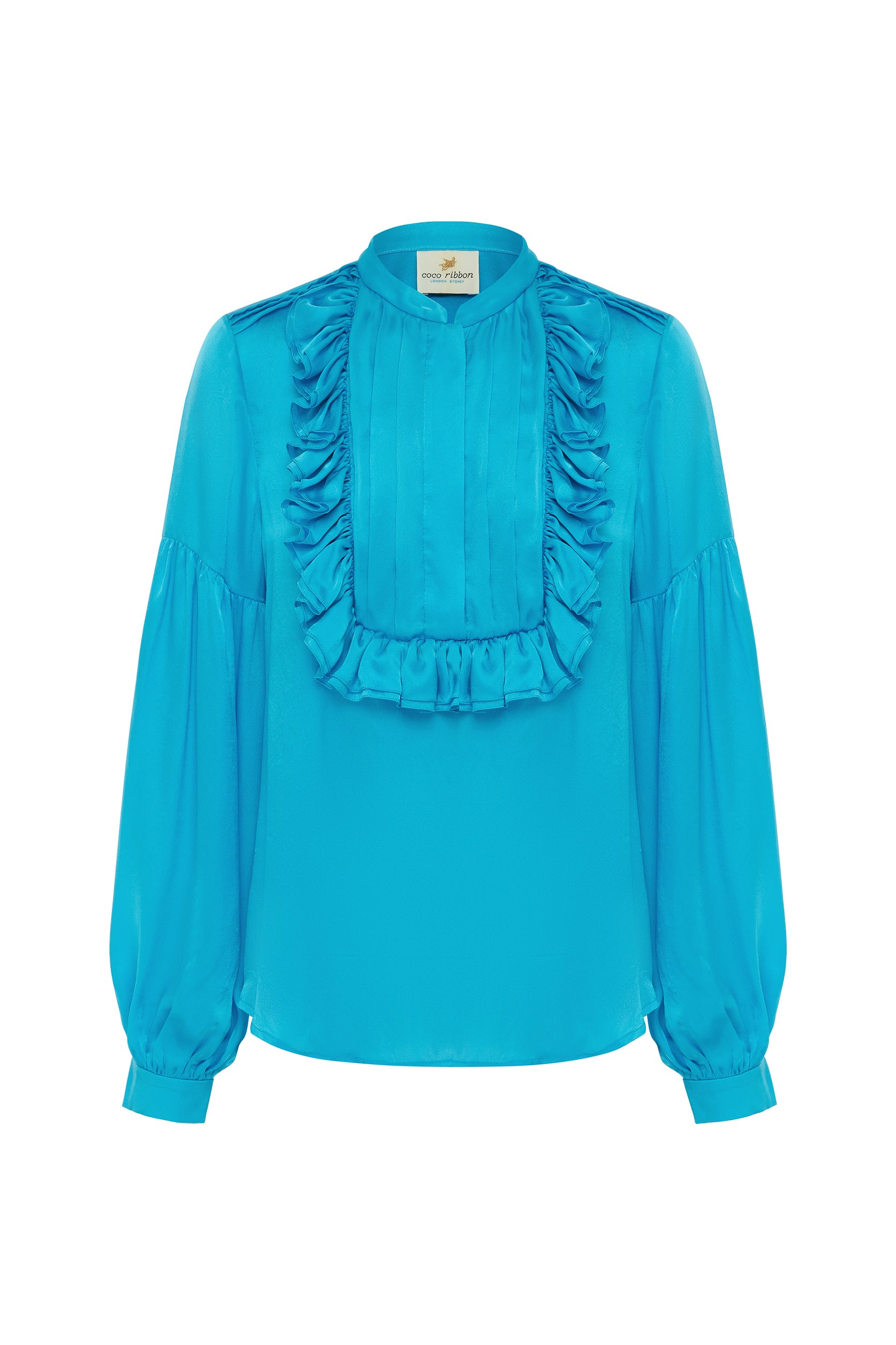 Jaipur Jewel Silk Satin Ruffle Blouse
